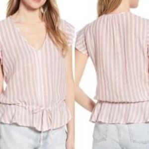 Rails Tops Rails Thea Milo Pink Stripe Top V-Neck  Blouse